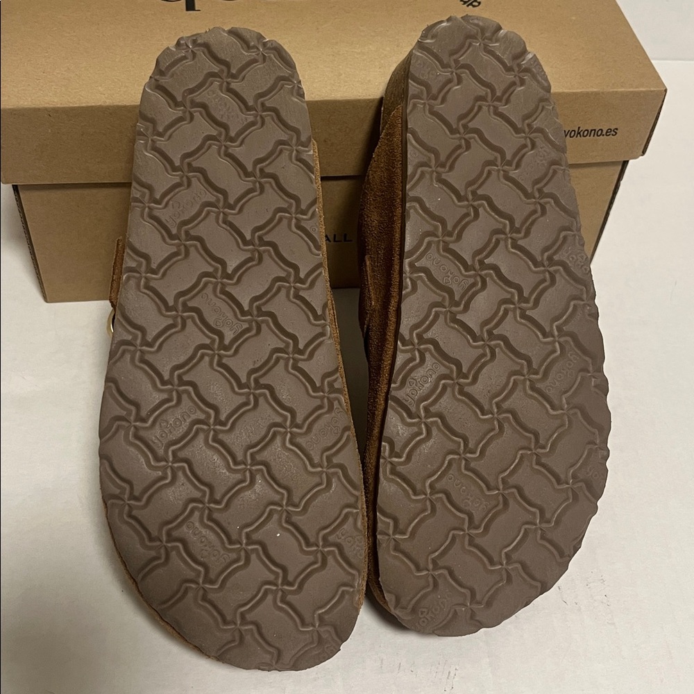 Yokono Tan Suede Clog with Buckle - Picture 6 of 7